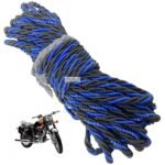 Dhe Best Bike Bullet Black Leg Guard Rope (28 Meter) Strong and Heavy Legguard Rope Blue Black Compatible with RE Classic Chrome
