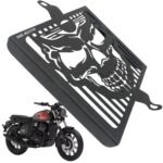 Dhe Best Bike Comfortable Black and Skull Face Radiator Guard Grill Suitable for Jawa 42 FJ