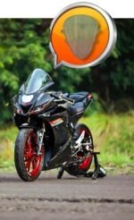 DHE BEST Full Bubble Indonesian Type Visor Windshield Wind Deflector for Yamaha R15 V3 Transparent White