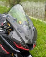 DHE BEST Full Bubble Indonesian Type Visor Windshield Wind Deflector for Yamaha R15 V3 Transparent White