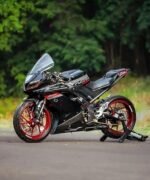 DHE BEST Full Bubble Indonesian Type Visor Windshield Wind Deflector for Yamaha R15 V3 Transparent White