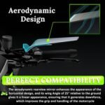 Eliane Universal Motorcycle Bike Mirrors Set Adjustable Rotating Rear View Mirror Stealth Wind Wing Side For All Bikes (York nut Fitting 8mm, 10mm)