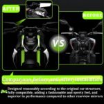 Eliane Universal Motorcycle Bike Mirrors Set Adjustable Rotating Rear View Mirror Stealth Wind Wing Side For All Bikes (York nut Fitting 8mm, 10mm)