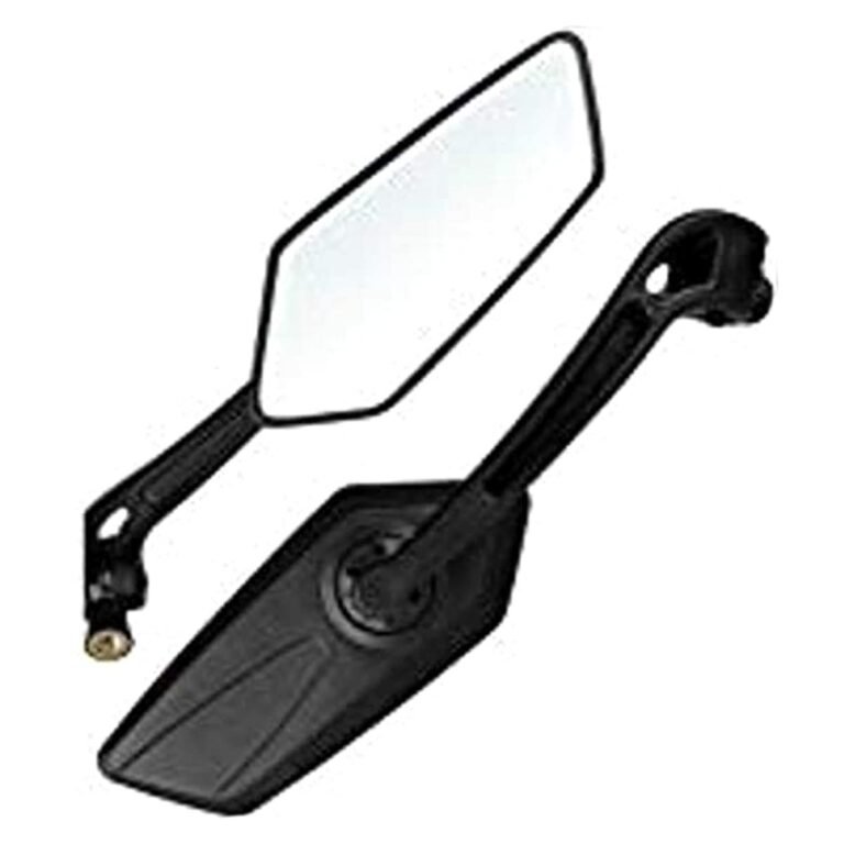 Fancy Small 5 Edge Rear View Mirror for Bajaj Pulsar RS 200 (Pack of 2) (KOSO-31), black