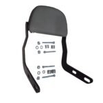 Gate 7 Cushioned Jawa Motorcycle Backrest, Black Perforated Design with Mounting Hardware, Compatible with Jawa Bikes