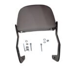 Gate 7 Cushioned Jawa Motorcycle Backrest, Black Perforated Design with Mounting Hardware, Compatible with Jawa Bikes