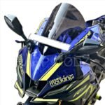 Indonesian Type Full Bubble Visor Windshield Wind Deflector for R15 V4 & R15 M (Smoke Light Black Color)