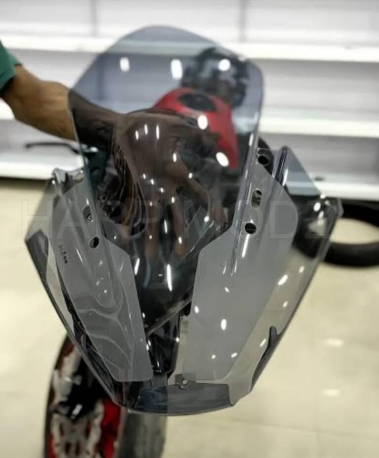 Light Smoke Black Powerpart Visor Windshield Wind Deflector Headlight Closed Engraved Compatible for KTM RC 125 RC 200 RC 390