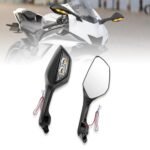OBEROI'S TRADERS Universal Adjustable Rear View Side Mirror with Turn Signal Led Indicator for All Fairing Bikes