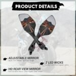 OBEROI'S TRADERS Universal Adjustable Rear View Side Mirror with Turn Signal Led Indicator for All Fairing Bikes