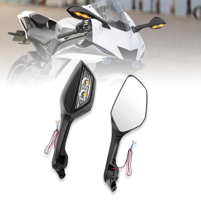 OBEROI'S TRADERS Universal Adjustable Rear View Side Mirror with Turn Signal Led Indicator for All Fairing Bikes