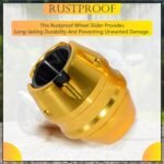 OBEROI'S TRADERS Universal Motorcycle Front Fork Slider | Wheel Frame Slider | Axle Protector Bike Crash Guard for All Bikes (Pack of 2) (Golden)