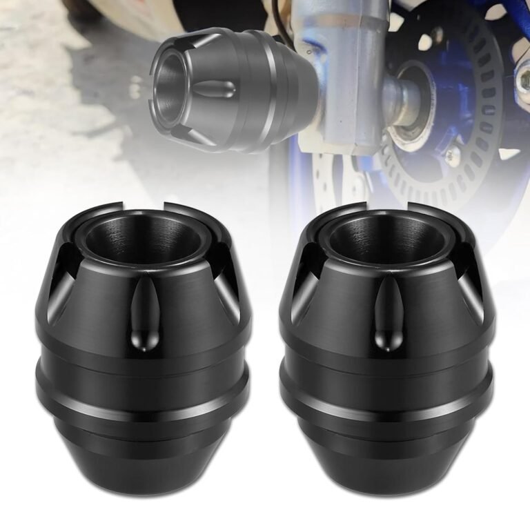 OBEROI'S TRADERS Universal Motorcycle Front Fork Slider | Wheel Frame Slider | Axle Protector Bike Crash Guard for All Bikes (Pack of 2) (Black)