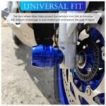 OBEROI'S TRADERS Universal Motorcycle Front Fork Slider | Wheel Frame Slider | Axle Protector Bike Crash Guard for All Bikes (Pack of 2) (Blue)