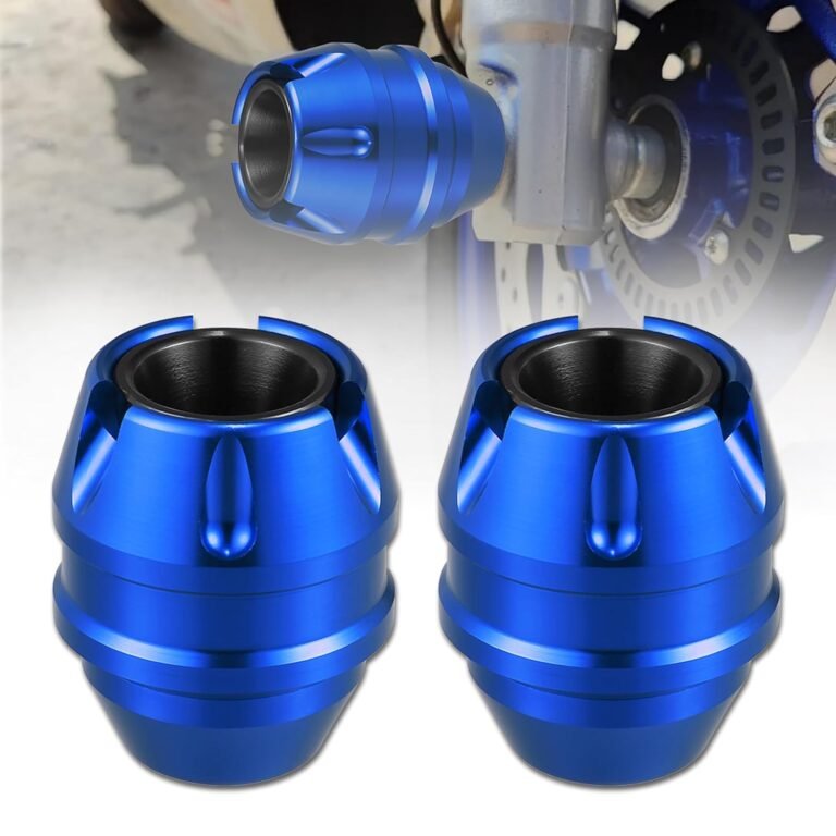 OBEROI'S TRADERS Universal Motorcycle Front Fork Slider | Wheel Frame Slider | Axle Protector Bike Crash Guard for All Bikes (Pack of 2) (Blue)