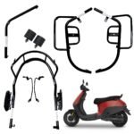 Ola S1X 3" GEN Crash Guard with Foldable FOOTREST and Frame Slider Front Rear Safety Guard FIT for Ola S1X 3" Generation EV Scooter (Black/Full Set)