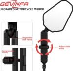 OTO6 Adventure Bike Mirrors, Motorcycle Mirror Fits RAM B Balls and 7/8"Handlebar M10 M8,Compatible with KT-M Adventure,Ho-nda Africa Twin, RE Himalayan Vehicles