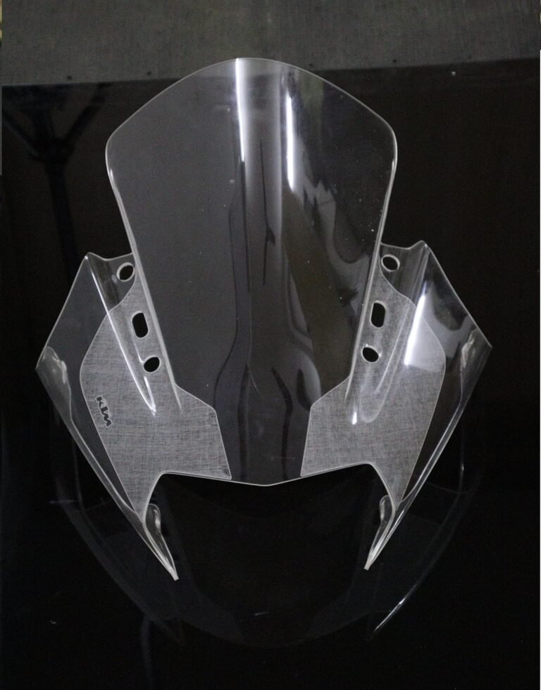 Powerpart Visor Windshield Wind Deflector Headlight Open Engraved Compatible for KTM RC 125 RC 200 RC 390 Clear White
