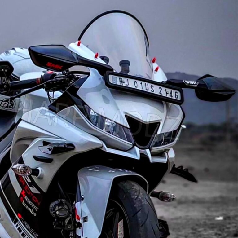 R15 V3 Indonesian Bubble Visor Windshield Wind Deflector Transparent Clear White Color