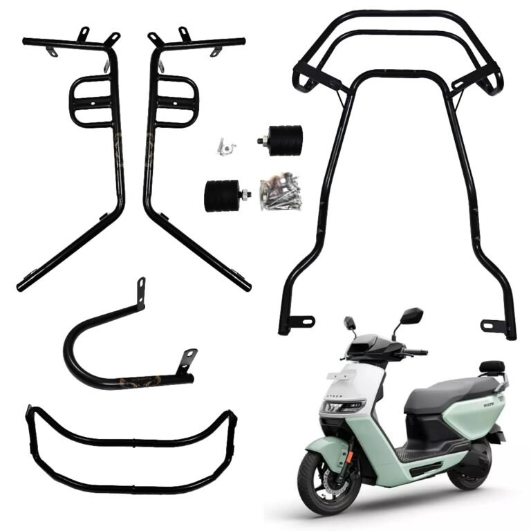 RIZTA Crash Guard with Frame Slider Front and Rear Safety Guard FIT for ATHER RIZTA EV Scooter (Black/Full Set)