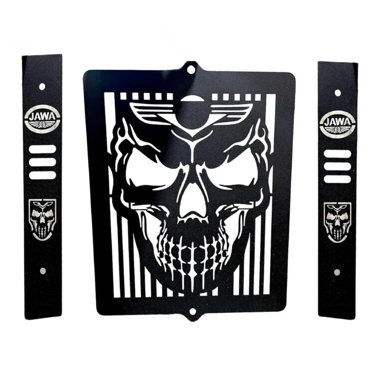 SGTB Radiator Guard Grill Jawa Classic Perak Forty Two 42 Bikes Skull Face Black Steel