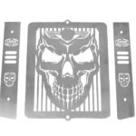 SGTB Stainless Steel Radiator Grill Guard Skull Face Cover for Jawa 42 Jawa Perak or Classic