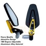 SORAX CNC Alloy Stylish Design 2-Version Mirror for Motorbike Rear view Side Handle Bar End Mirrors For All Universal Bikes (Left & Right, Pack of 2) (RED)