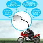 Uno Minda RV-1008L Shatterproof Glass Rear View Mirror Left Hand for Bajaj Avenger Street 150/ Avenger Street 180